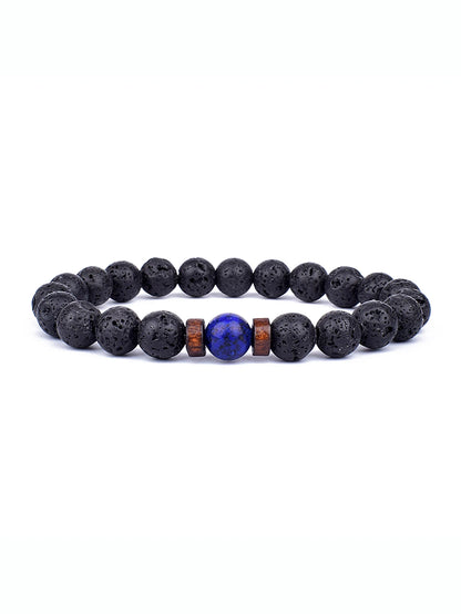 8mm lavaarmband för män vulkaniska stenar träpärlor armband tibetansk buddha handledskedja kvinnor män smycken gåva nya armband