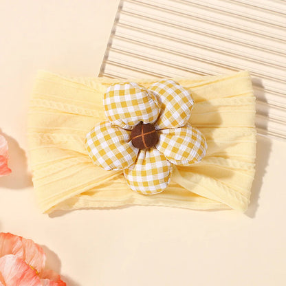 1 st baby nylon huvudduk astique lämplig nyfödd flicka blomma handgjort pannband elastiskt hårband turban småbarn håraccessoarer