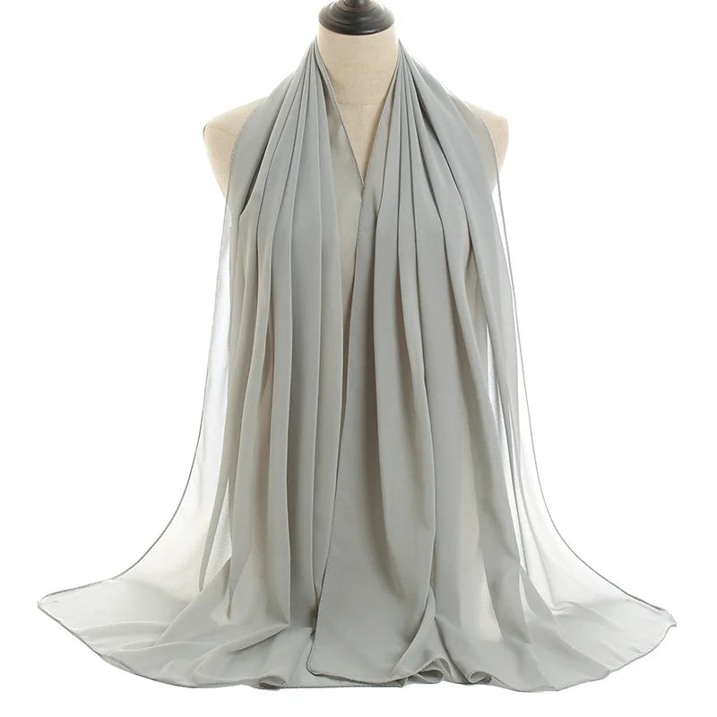 Ramadan Islamisk Instant Bubble Chiffong Sjal Halsduk Dam Huvudbonad Kvinnor Hijabs Halsdukar Bufandas Muslimsk Slöja Hijab Snood 180*70cm