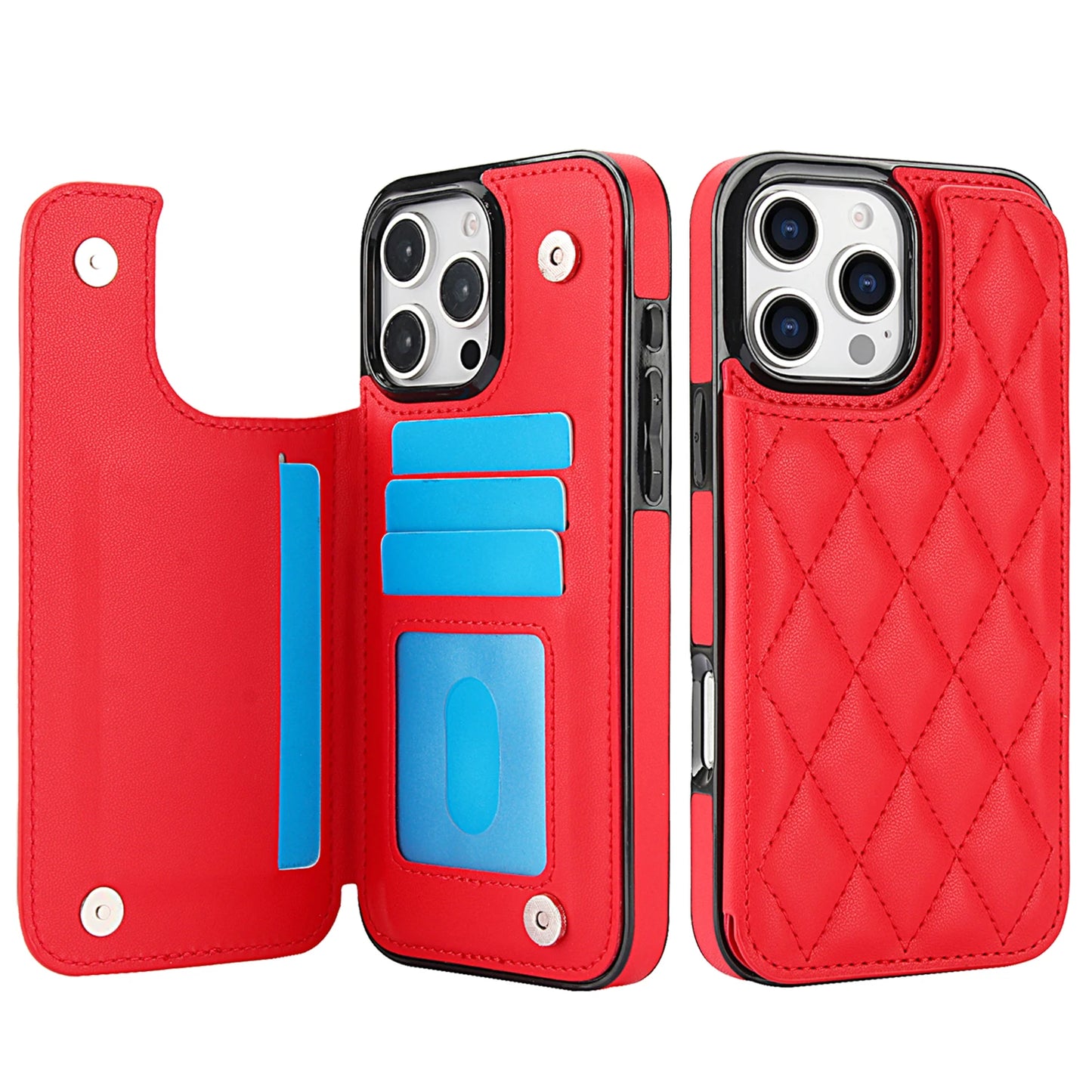 Kortfack Flip Läderfodral För iPhone 16e 15 Pro Max 14 13 12 11 SE 3 2 XS XR 8 7 Plus Plånbok Dubbelknapp Litet Doftande Vind