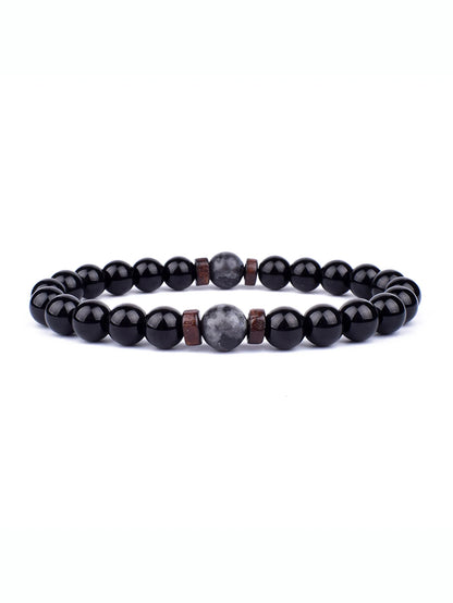 8mm lavaarmband för män vulkaniska stenar träpärlor armband tibetansk buddha handledskedja kvinnor män smycken gåva nya armband