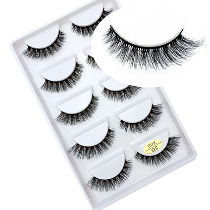 LTWEGO 5 par ögonfransar naturliga långa 3D minkfransar fluffiga volym mink lösögonfransar djurfria slingor makeup cilios