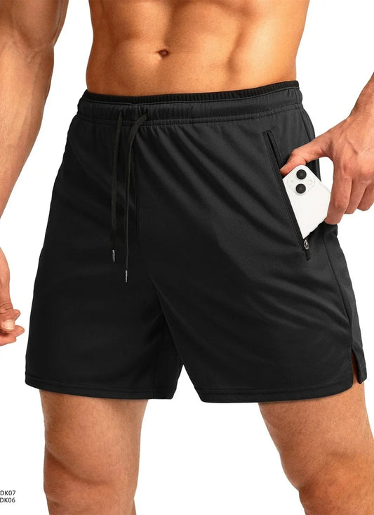 2026 Sommar Nya Herr Enfärgade Casual Shorts Utomhussport Löpning Gym Fitness Träning Snabbtorkande Strandshorts