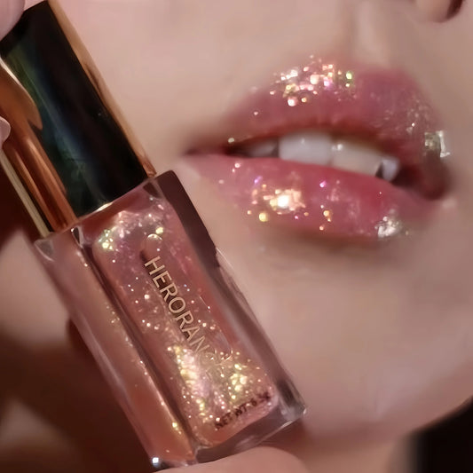 Herorange Star Shine Glitter Lip Gloss Shimmer Fine Glitter Långvarig Återfuktande Icke-klibbig Glansig Läppmakeup