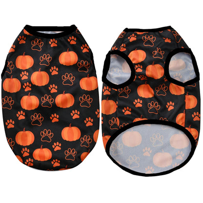 Hundkläder för små och medelstora hundar Katter Halloween Pumpa Tassavtryck Valpvästar Chihuahua Yorkshire Terrier Kostymer Husdjur Festkläder