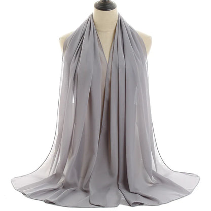 Ramadan Islamisk Instant Bubble Chiffong Sjal Halsduk Dam Huvudbonad Kvinnor Hijabs Halsdukar Bufandas Muslimsk Slöja Hijab Snood 180*70cm