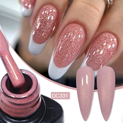 7ml Champagne Guld Silver Reflekterande Nagelgellack Glittrande Skinande Glitter Rosa Röd Nageltillbehör Semi-permanent Gellack