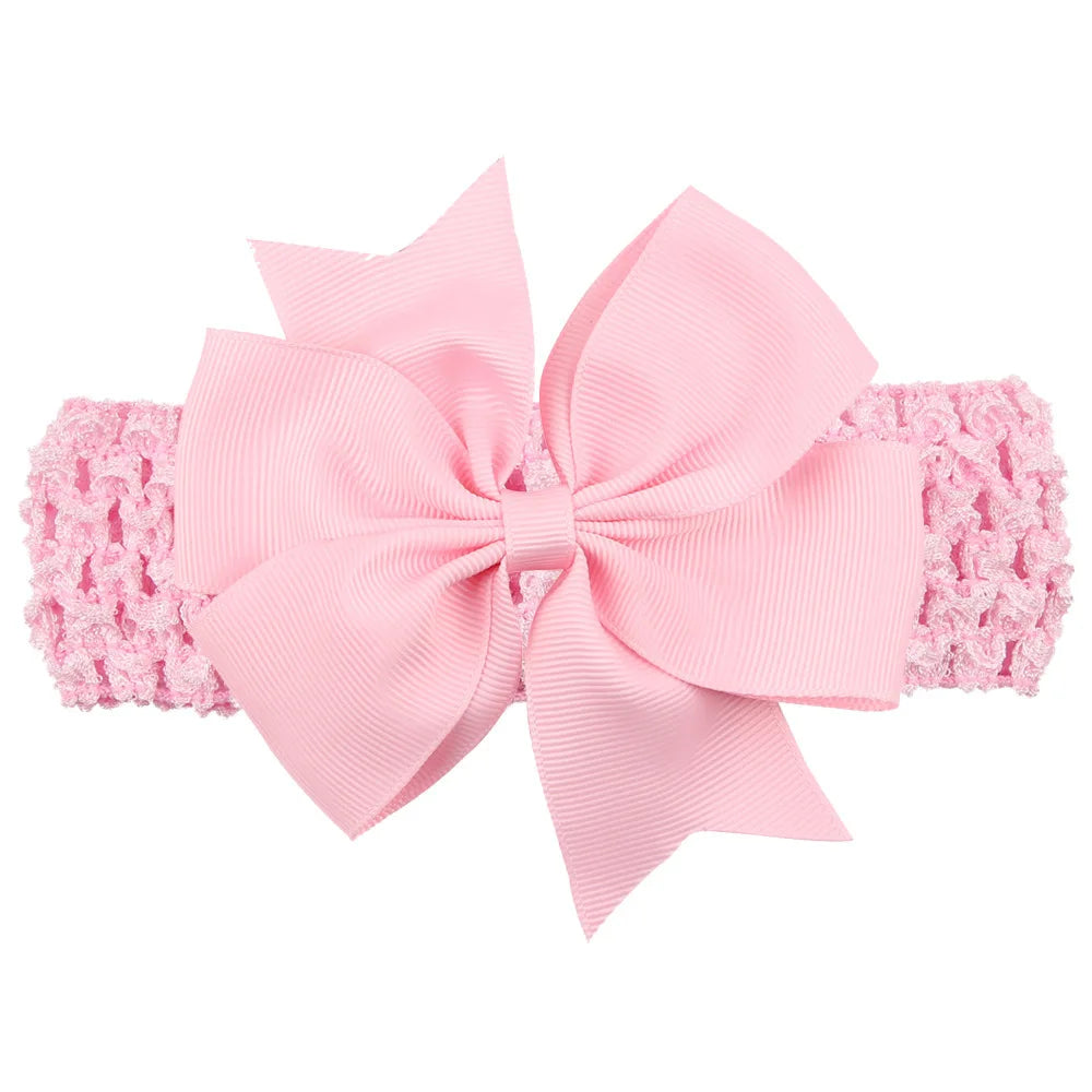 Baby Flicka Pannband Stor Rosett Rosett Bandage Band Hårtillbehör Band Barn Nyfödda Barn Huvudbonad Turban