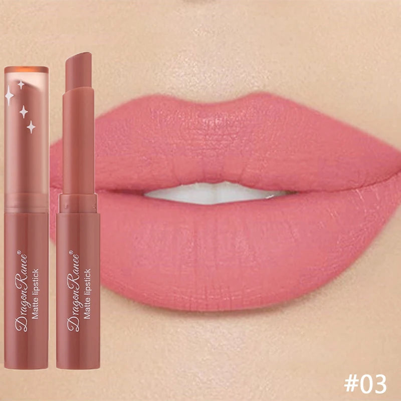 Nude Matte Läppstift Vattentäta Nude Rosa Läppstift Bleknar Inte Sexiga Röda Sammets Läppstift för Kvinnor Makeup Hållbar Läppkosmetika