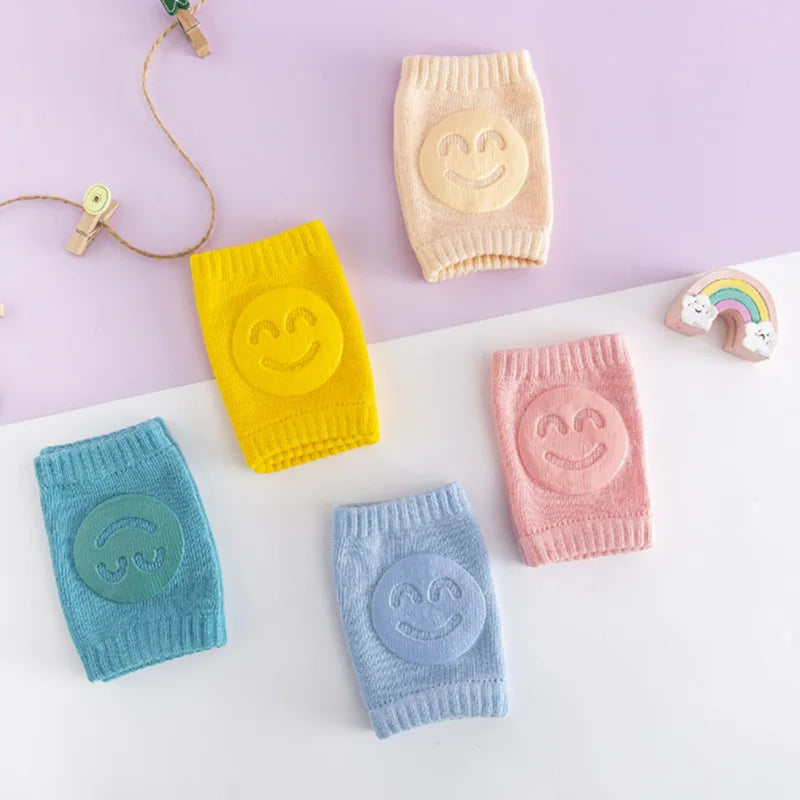 Babytillbehör Knäskydd Benvärmare Gaiter Leende Flicka Pojke Barn Krypande Armbåge Knäskydd Slips Småbarn Spädbarn Leggings Armbåge