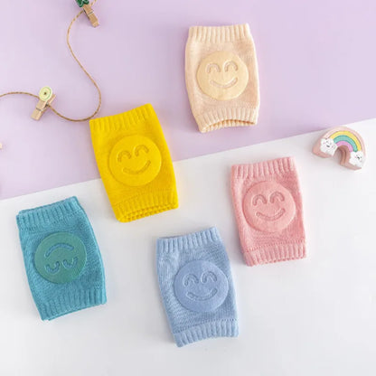 Babytillbehör Knäskydd Benvärmare Gaiter Leende Flicka Pojke Barn Krypande Armbåge Knäskydd Slips Småbarn Spädbarn Leggings Armbåge