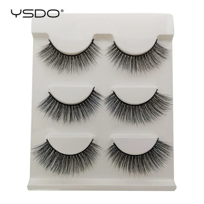 YSDO Fox Eye fransar 3/10 par fransar 3D mink naturliga fransar mjuka kattögonfransar förlängning fluffiga fransar smink halva ögonfransar