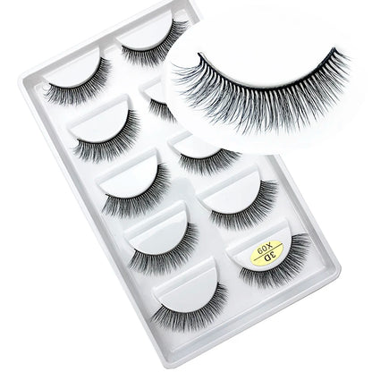 LTWEGO 5 par ögonfransar naturliga långa 3D minkfransar fluffiga volym mink lösögonfransar djurfria slingor makeup cilios