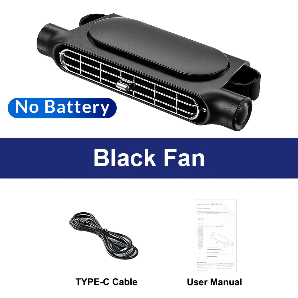 Bilsätesfläkt 3 hastigheter justerbar 5V USB bilnackstöd kylluftfläkt bilsätesfläkt för fram och bak bilinredning tillbehör