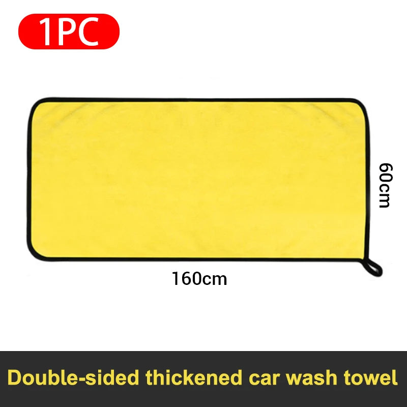 SEAMETAL Mikrofiber Biltvättduk 160x60cm Stor Stor Rengöringsduk Hög Vattenabsorberande Förtjockad Mjuk Tvättduk