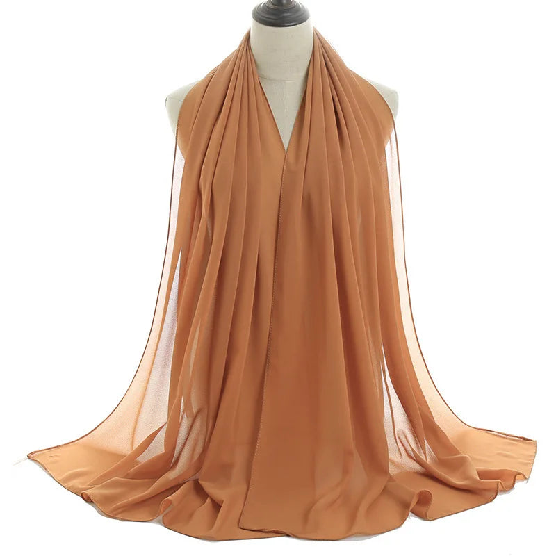 Ramadan Islamisk Instant Bubble Chiffong Sjal Halsduk Dam Huvudbonad Kvinnor Hijabs Halsdukar Bufandas Muslimsk Slöja Hijab Snood 180*70cm