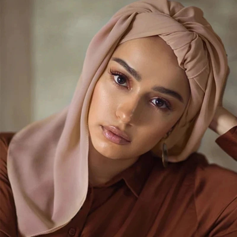 Ramadan Islamisk Instant Bubble Chiffong Sjal Halsduk Dam Huvudbonad Kvinnor Hijabs Halsdukar Bufandas Muslimsk Slöja Hijab Snood 180*70cm