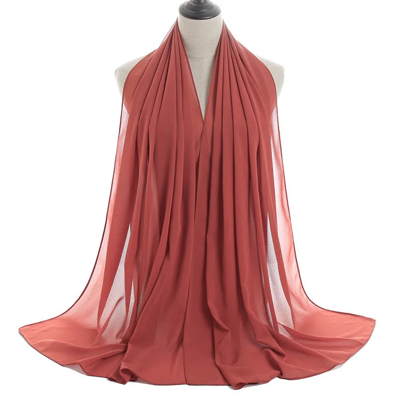 Ramadan Islamisk Instant Bubble Chiffong Sjal Halsduk Dam Huvudbonad Kvinnor Hijabs Halsdukar Bufandas Muslimsk Slöja Hijab Snood 180*70cm