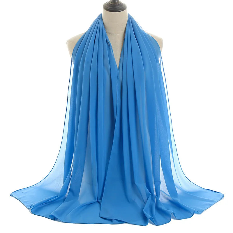Ramadan Islamisk Instant Bubble Chiffong Sjal Halsduk Dam Huvudbonad Kvinnor Hijabs Halsdukar Bufandas Muslimsk Slöja Hijab Snood 180*70cm
